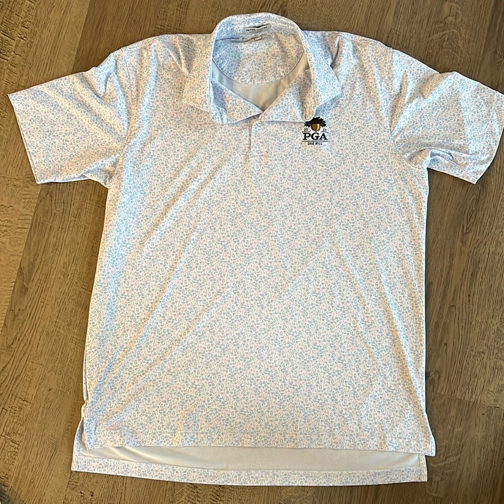 Men’s Large 2023 PGA Championship Peter Millar Patterned Golf Shirt